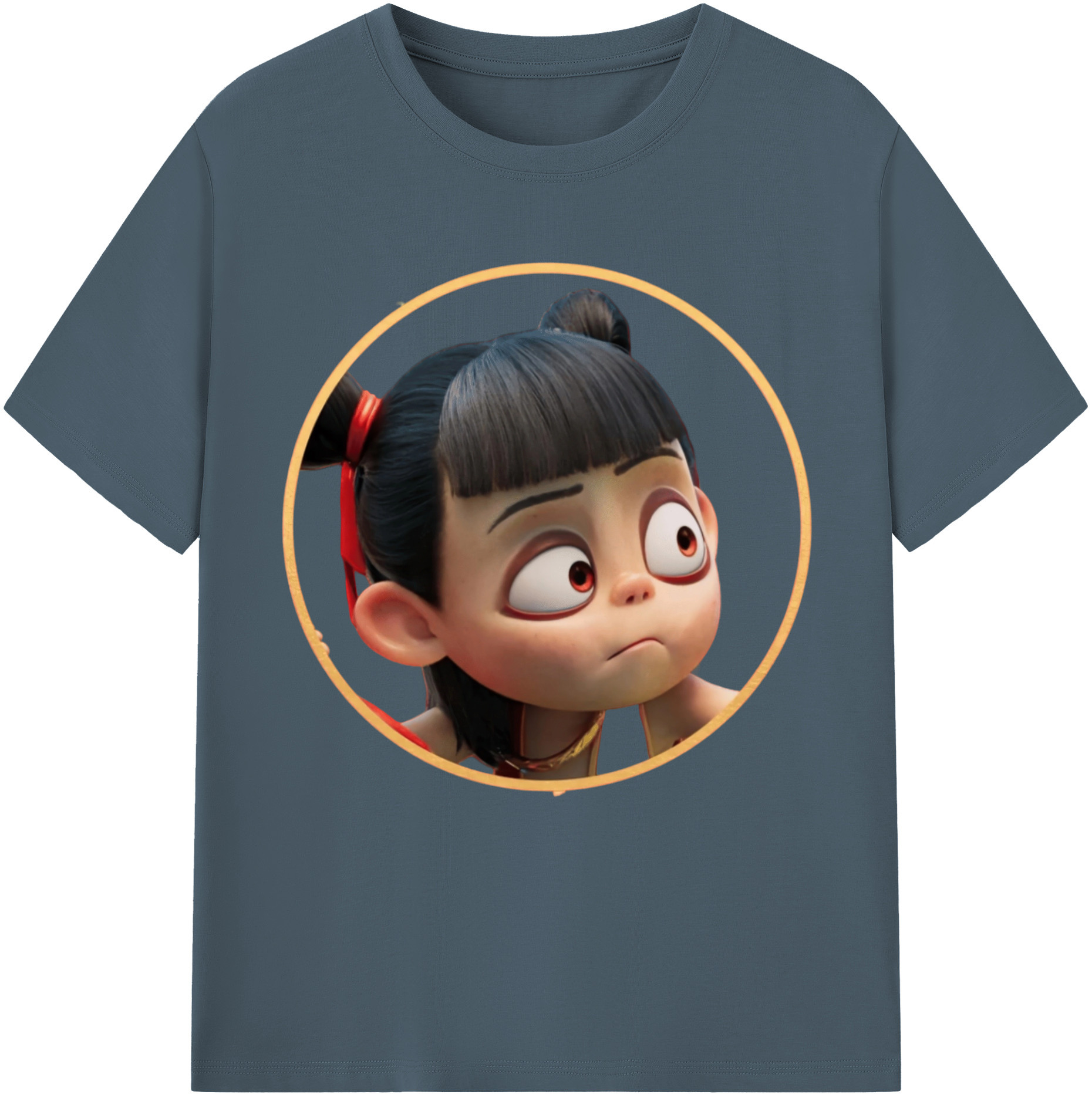 （画像用） Ne Zha 2 ナタ 魔童の大暴れ 綿100％半袖Tシャツ（フロントプリント）
